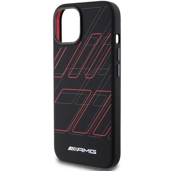 Etui AMG Silicone Large Rhombuses Pattern MagSafe na iPhone 15 / 14 / 13 - czarne