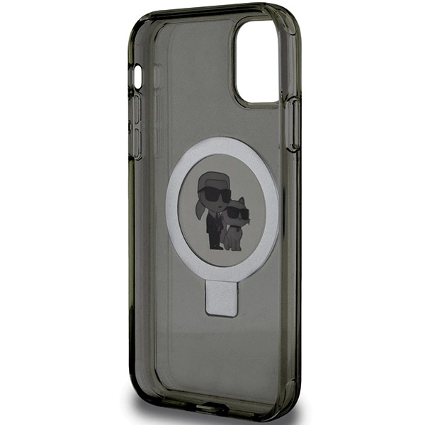 Etui Karl Lagerfeld Ring Stand Karl&Choupettte MagSafe na iPhone 11 / Xr - czarne