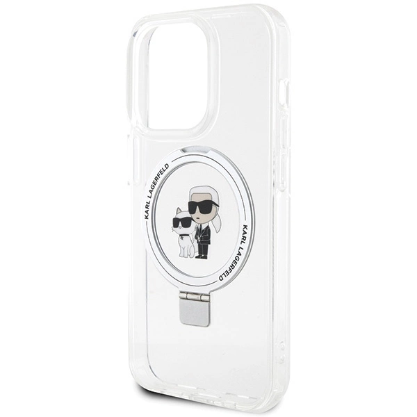 Etui Karl Lagerfeld Ring Stand Karl&Choupettte MagSafe na iPhone 13 Pro / 13 - białe