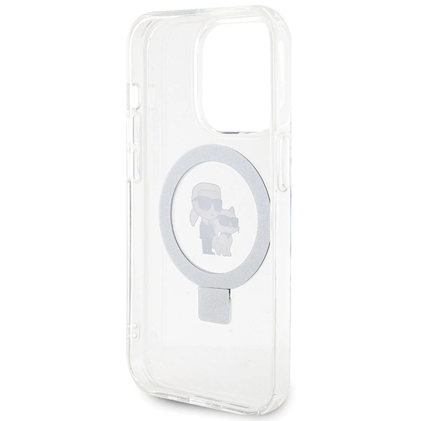 Etui Karl Lagerfeld Ring Stand Karl&Choupettte MagSafe na iPhone 13 Pro / 13 - białe