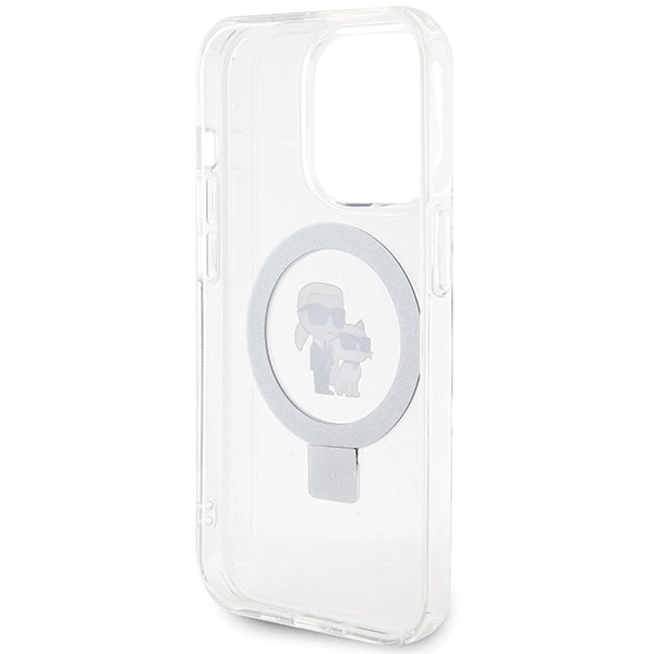 Etui Karl Lagerfeld Ring Stand Karl&Choupettte MagSafe na iPhone 13 Pro Max - białe