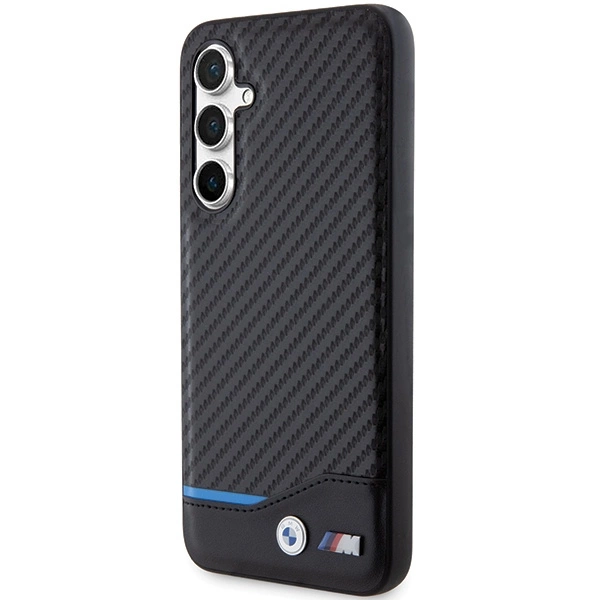 Etui BMW Leather Carbon na Samsung Galaxy S23 FE - czarne
