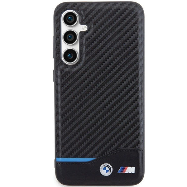 Etui BMW Leather Carbon na Samsung Galaxy S23 FE - czarne
