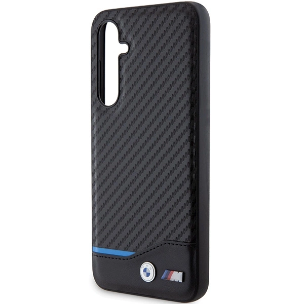 Etui BMW Leather Carbon na Samsung Galaxy S23 FE - czarne