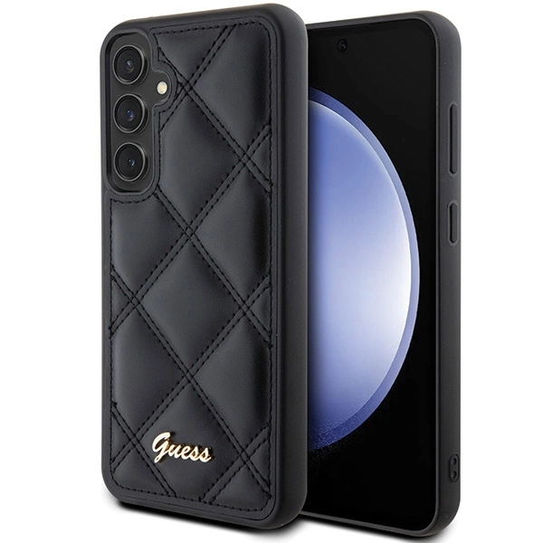Etui Guess Quilted Metal Logo na Samsung Galaxy S23 FE - czarne