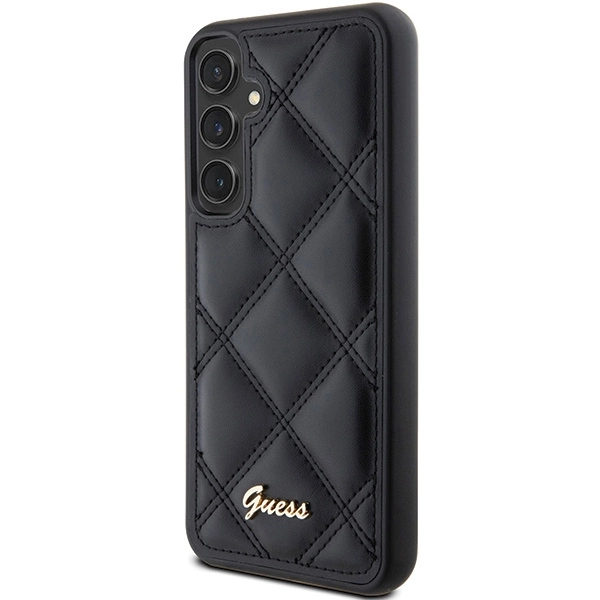 Etui Guess Quilted Metal Logo na Samsung Galaxy S23 FE - czarne