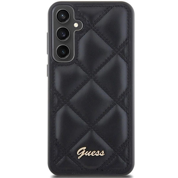 Etui Guess Quilted Metal Logo na Samsung Galaxy S23 FE - czarne
