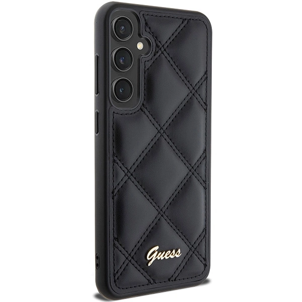 Etui Guess Quilted Metal Logo na Samsung Galaxy S23 FE - czarne