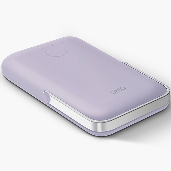 UNIQ Powerbank Hoveo 5000mAh USB-C 20W PD Fast charge Wireless Magnetic liliowy/lilac lavender