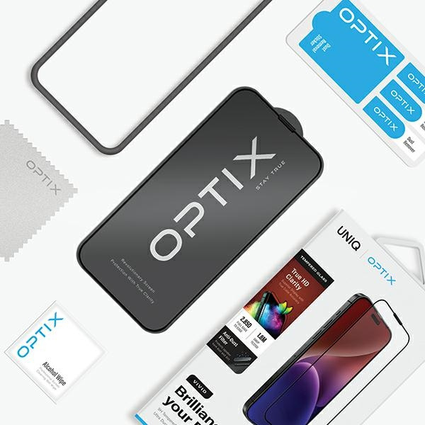 UNIQ Optix Vivid iPhone 15 Plus 6.7" / 14 Pro Max 6.7" clear szkło hartowane z aplikatorem