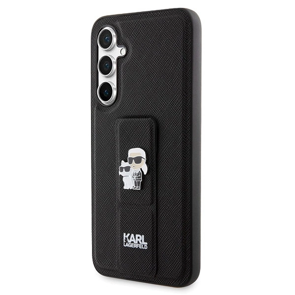 Etui Karl Lagerfeld Gripstand Saffiano Karl&Choupette Pins na Samsung Galaxy S23 FE - czarne