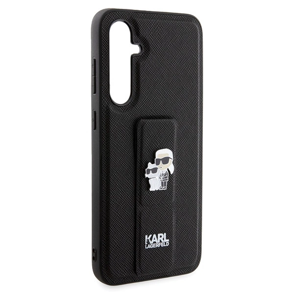 Etui Karl Lagerfeld Gripstand Saffiano Karl&Choupette Pins na Samsung Galaxy S23 FE - czarne