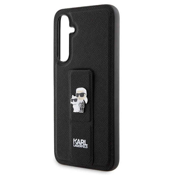 Etui Karl Lagerfeld Gripstand Saffiano Karl&Choupette Pins na Samsung Galaxy S23 FE - czarne