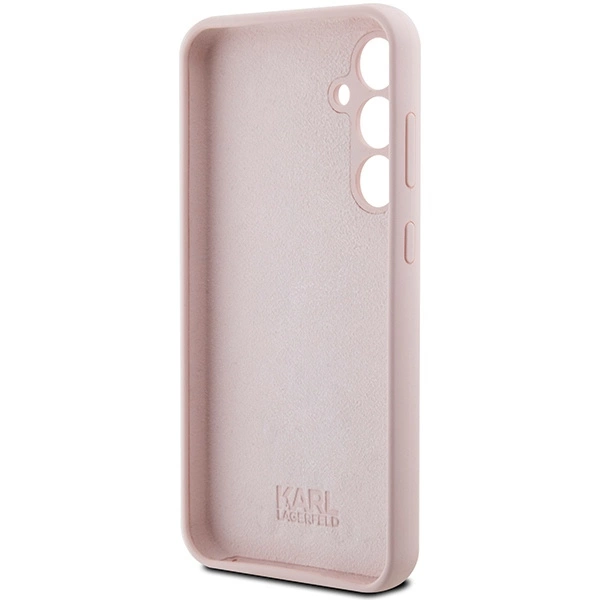 Etui Karl Lagerfeld Silicone Choupette Metal Pin na Samsung Galaxy S23 FE - różowe