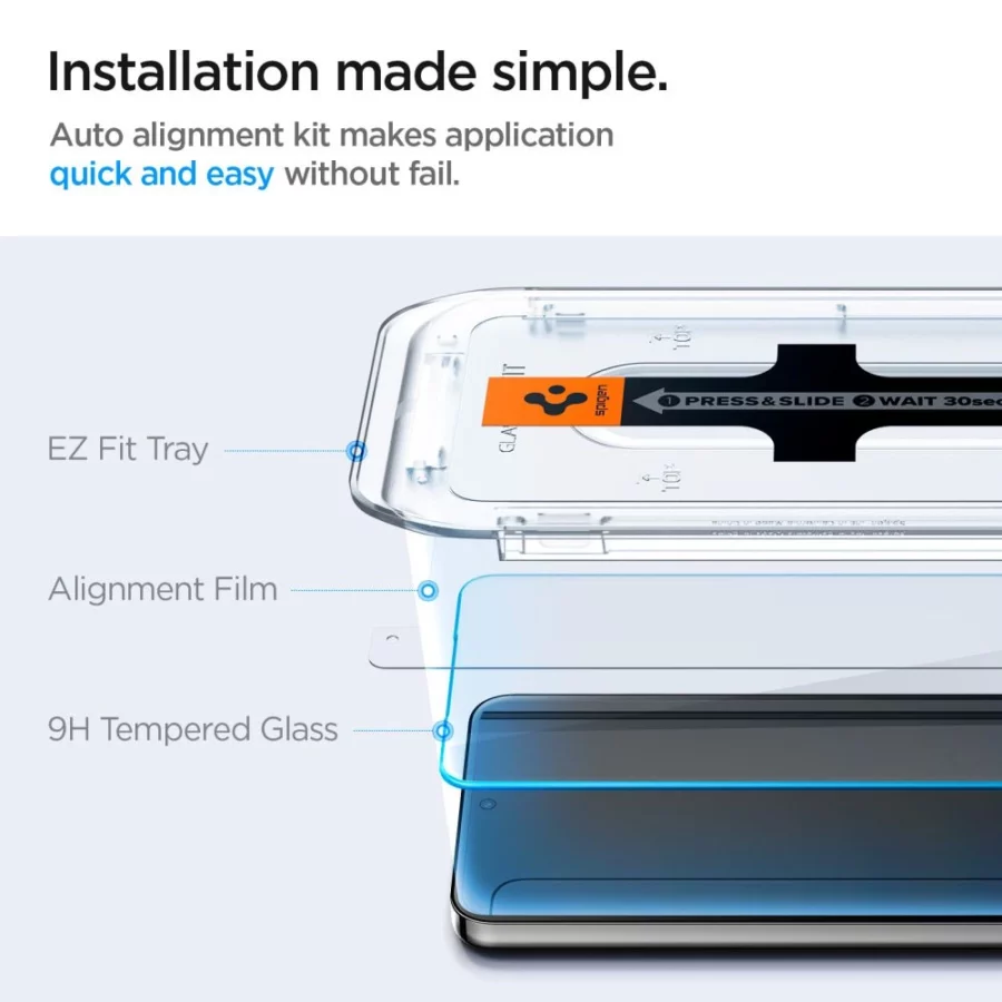 Szkło hartowane Spigen Glas.tR EZ Fit na Samsung Galaxy S24 / S25 - 2 szt.