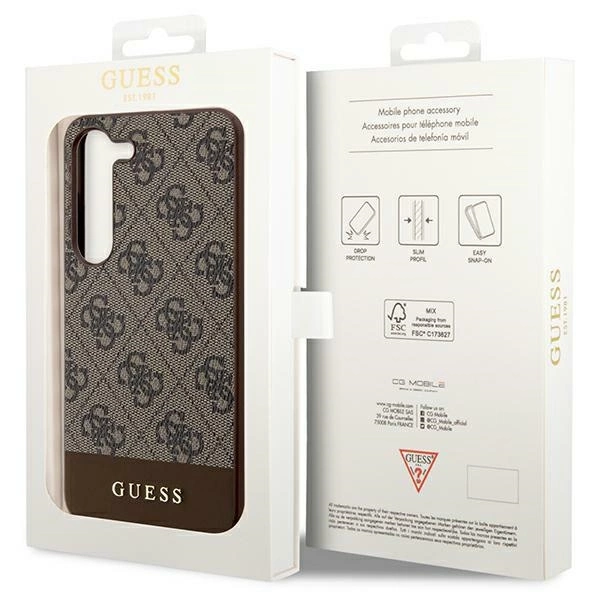 Etui Guess 4G Stripe Collection na Samsung Galaxy S24+ - brązowe