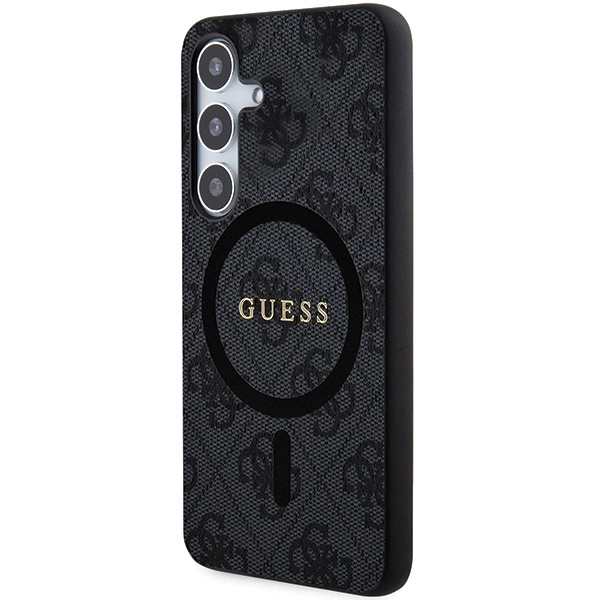 Etui Guess 4G Collection Leather Metal Logo MagSafe na Samsung Galaxy S24 - czarne