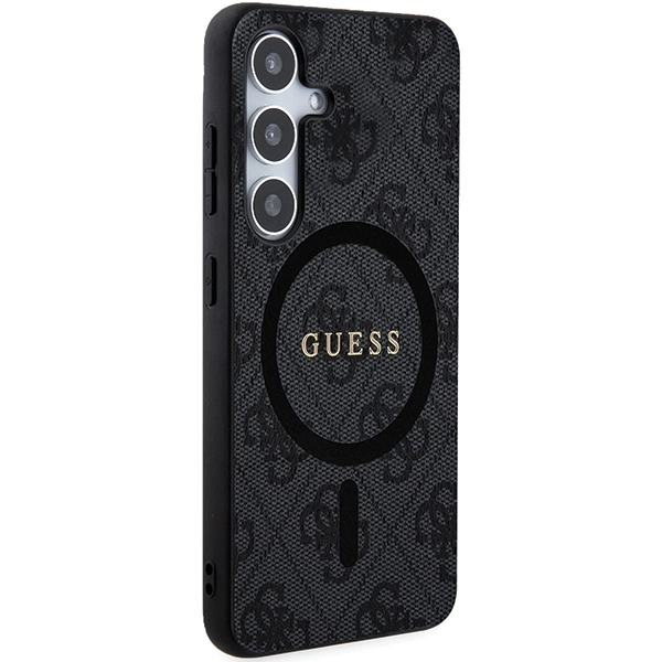Etui Guess 4G Collection Leather Metal Logo MagSafe na Samsung Galaxy S24 - czarne