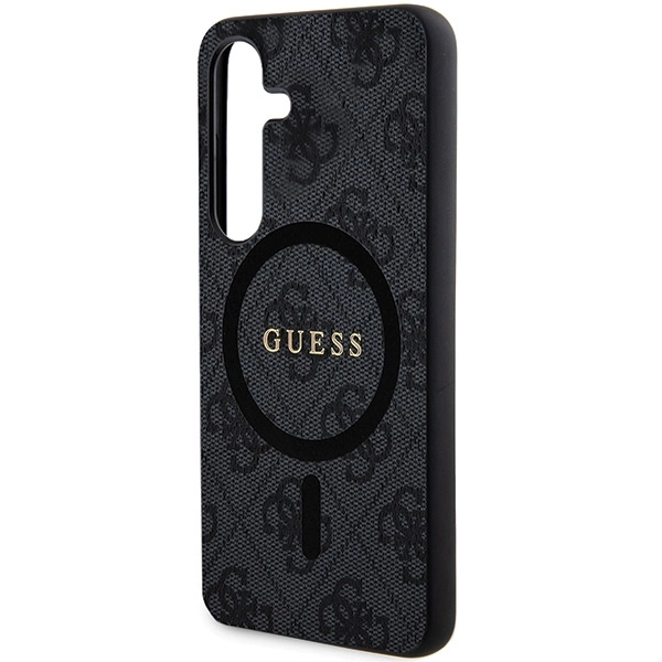 Etui Guess 4G Collection Leather Metal Logo MagSafe na Samsung Galaxy S24 - czarne