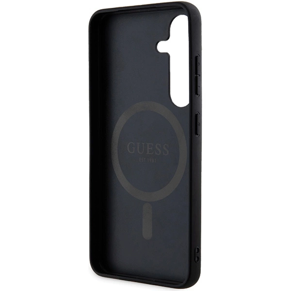 Etui Guess 4G Collection Leather Metal Logo MagSafe na Samsung Galaxy S24 - czarne