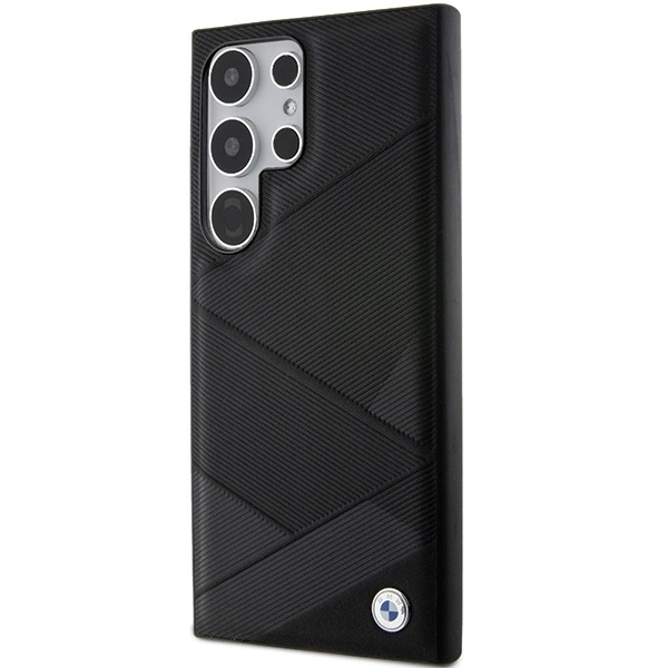 Etui BMW Signature Leather Crossing Lines Pattern na Samsung Galaxy S24 Ultra - czarne