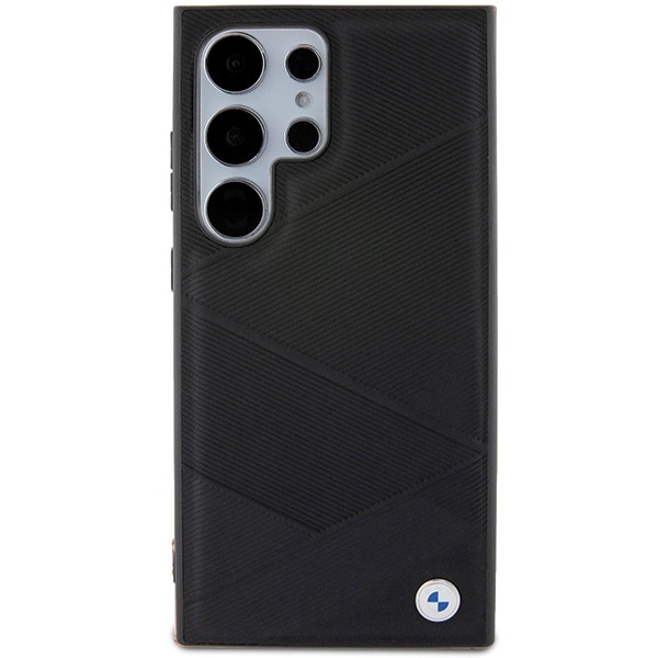 Etui BMW Signature Leather Crossing Lines Pattern na Samsung Galaxy S24 Ultra - czarne