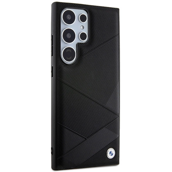 Etui BMW Signature Leather Crossing Lines Pattern na Samsung Galaxy S24 Ultra - czarne