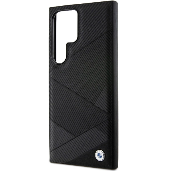 Etui BMW Signature Leather Crossing Lines Pattern na Samsung Galaxy S24 Ultra - czarne