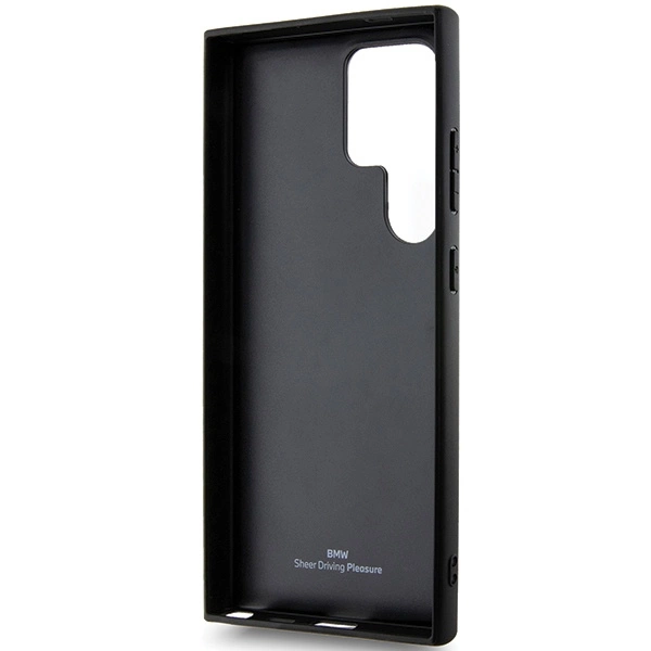 Etui BMW Signature Leather Crossing Lines Pattern na Samsung Galaxy S24 Ultra - czarne