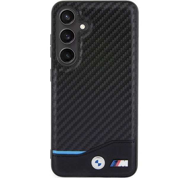 Etui BMW Leather Carbon na Samsung Galaxy S24 - czarne