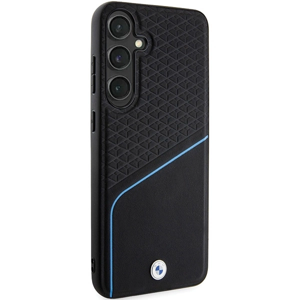 Etui BMW Signature Leather Textured & Line MagSafe na Samsung Galaxy S24+ - czarne