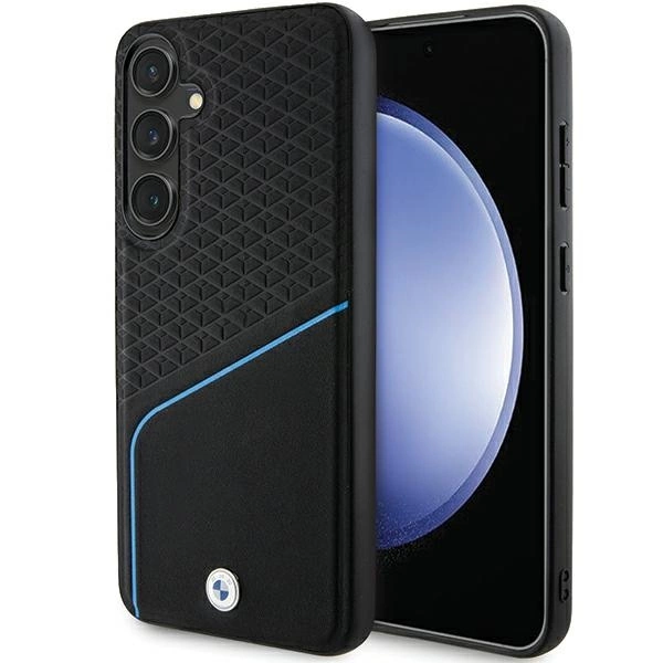 Etui BMW Signature Leather Textured & Line MagSafe na Samsung Galaxy S24 - czarne