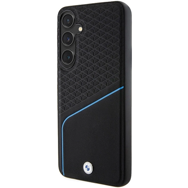 Etui BMW Signature Leather Textured & Line MagSafe na Samsung Galaxy S24 - czarne