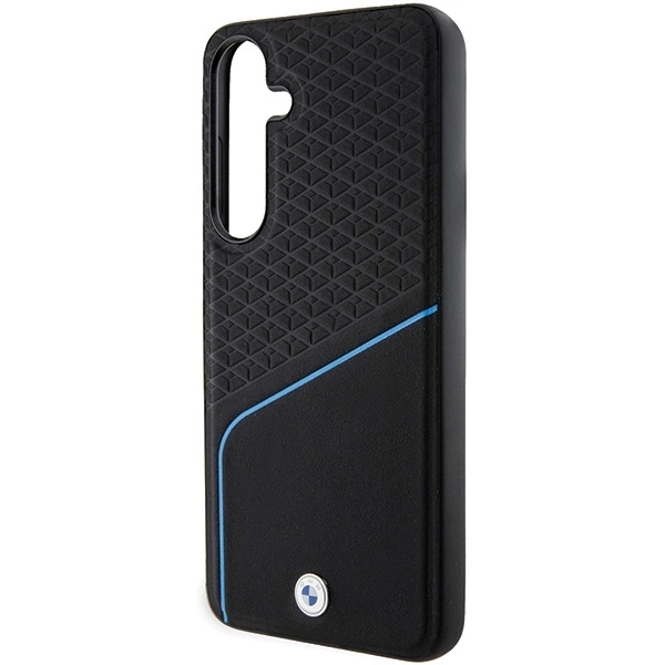 Etui BMW Signature Leather Textured & Line MagSafe na Samsung Galaxy S24 - czarne