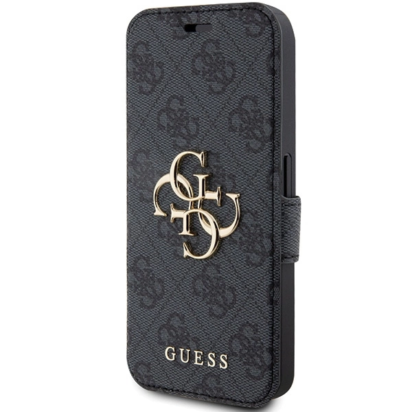 Etui Guess 4G Metal Logo na iPhone 15 Pro - szare