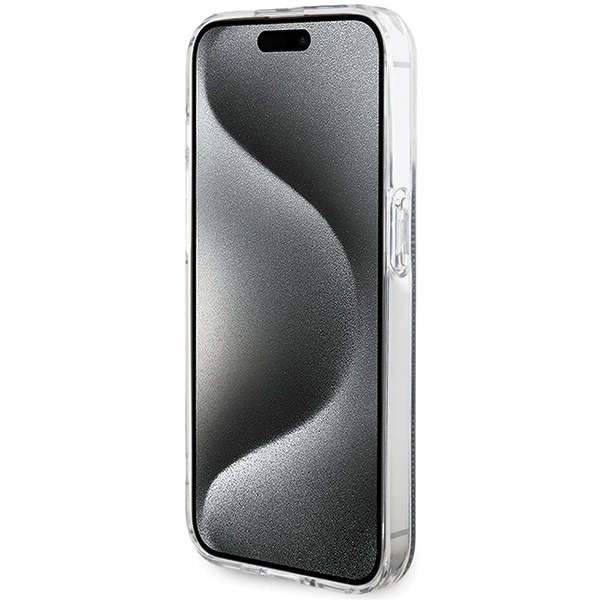 Etui Guess IML 4G Gold Stripe na iPhone 15 Pro - czarne