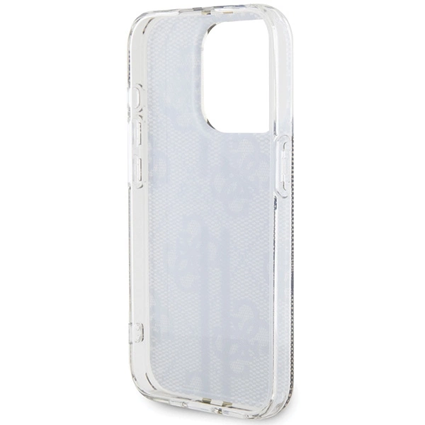 Etui Guess IML 4G Gold Stripe na iPhone 15 Pro - brązowe