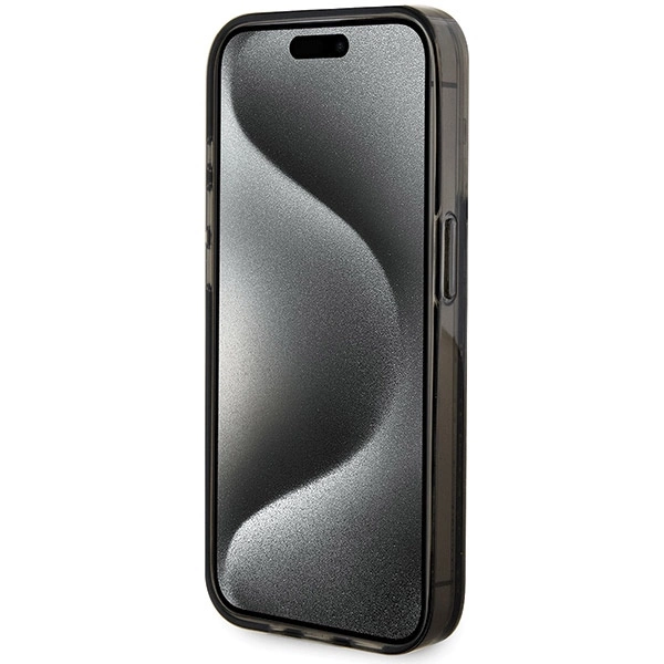 Etui Guess Liquid Glitter Gold Stripes na iPhone 15 Pro - czarne