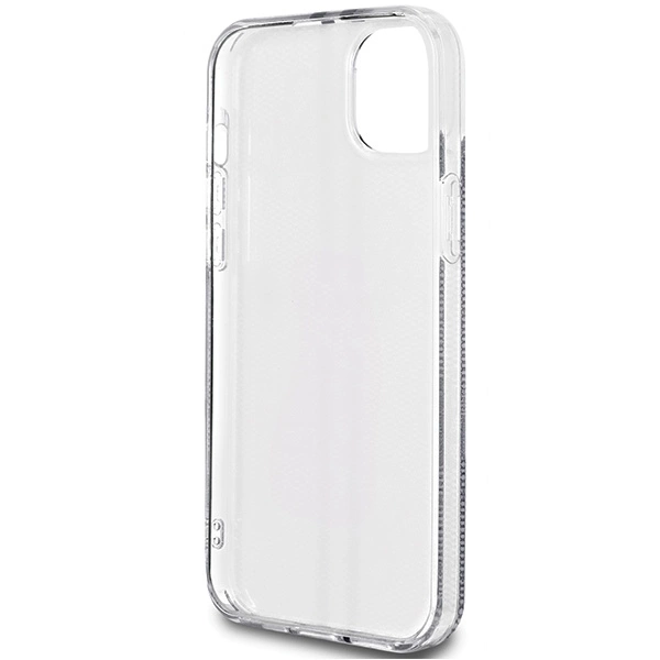 Etui Guess IML 4G Gold Stripe na iPhone 15 Plus / 14 Plus - czarne