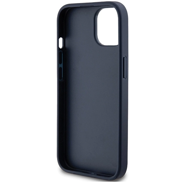 Etui Guess 4G Triangle Metal Logo na iPhone 15 Plus / 14 Plus - niebieskie