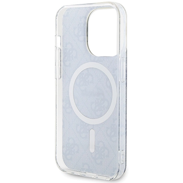 Etui Guess IML 4G MagSafe na iPhone 15 Pro - niebieskie