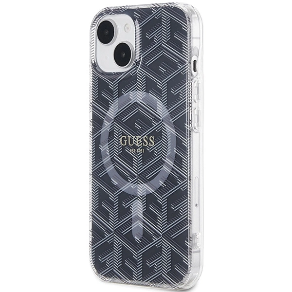 Etui Guess IML GCube MagSafe na iPhone 15 Plus / 14 Plus - czarne