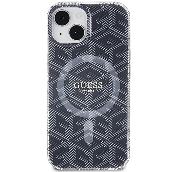 Etui Guess IML GCube MagSafe na iPhone 15 Plus / 14 Plus - czarne