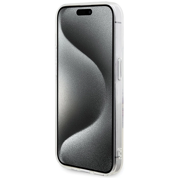 Etui Guess IML Flowers Wreatch MagSafe na iPhone 15 Pro Max - przezroczyste