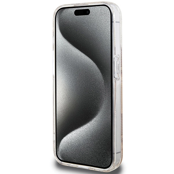 Etui Guess IML GCube MagSafe na iPhone 15 Pro Max - brązowe