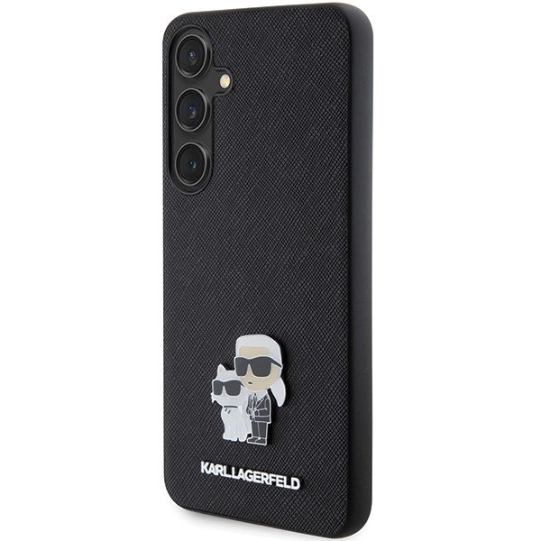 Etui Karl Lagerfeld Saffiano Karl&Choupette Metal Pin na Samsung Galaxy S24 - czarne