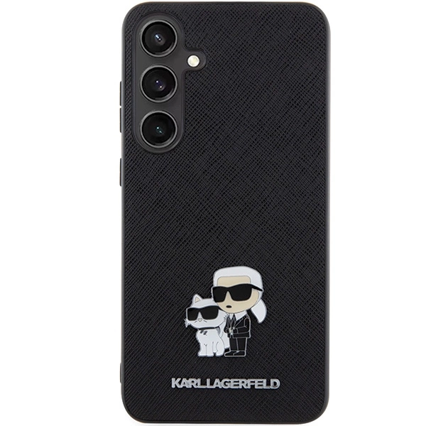 Etui Karl Lagerfeld Saffiano Karl&Choupette Metal Pin na Samsung Galaxy S24 - czarne