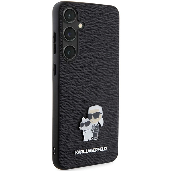 Etui Karl Lagerfeld Saffiano Karl&Choupette Metal Pin na Samsung Galaxy S24 - czarne