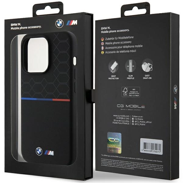 Etui BMW M Silicone Pattern MagSafe na iPhone 15 Pro - czarne