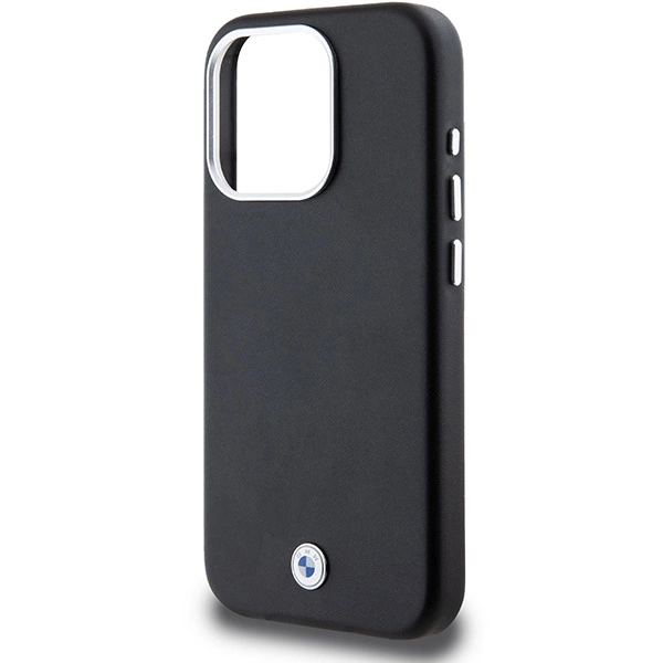 Etui BMW Signature Wrapped Metal MagSafe na iPhone 15 Pro - czarne